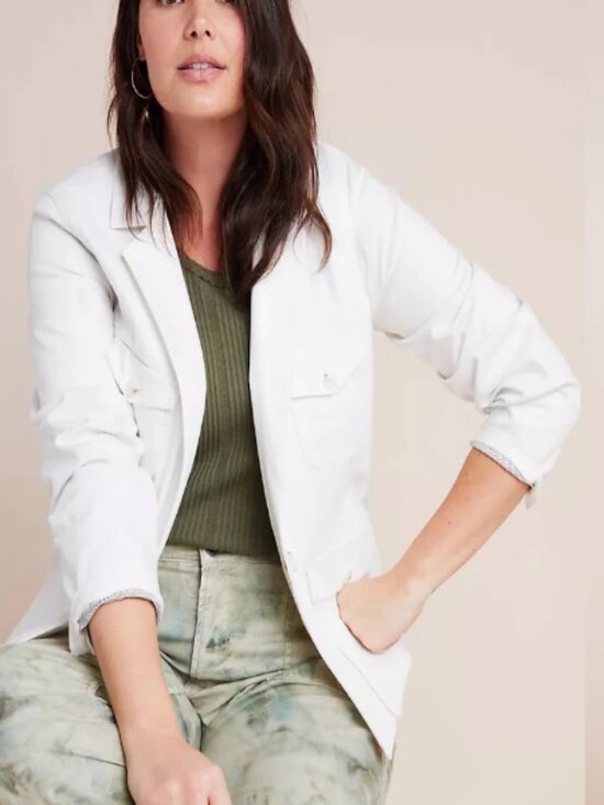 Anthropologie Jackets & Blazers - Anthropologie Neve‎ Utility Button Front Jacket Ivroy 6